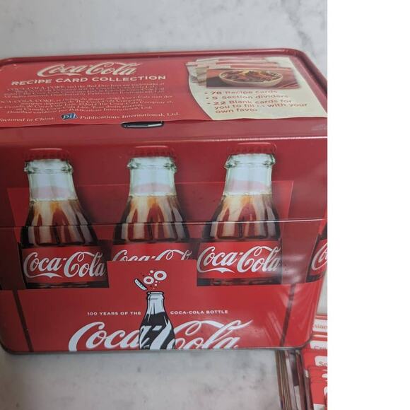 Coca Cola metal decorative recipe box premade recipes and blank cards - Picture 4 of 8